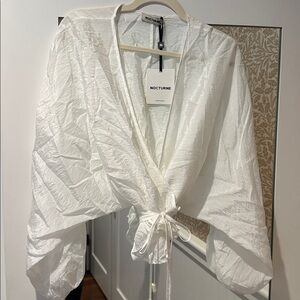 NWT Nocturne White Wrap Blouse